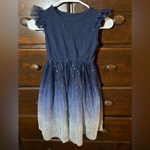 SHEIN Navy and White Sparkle Ombre Dress